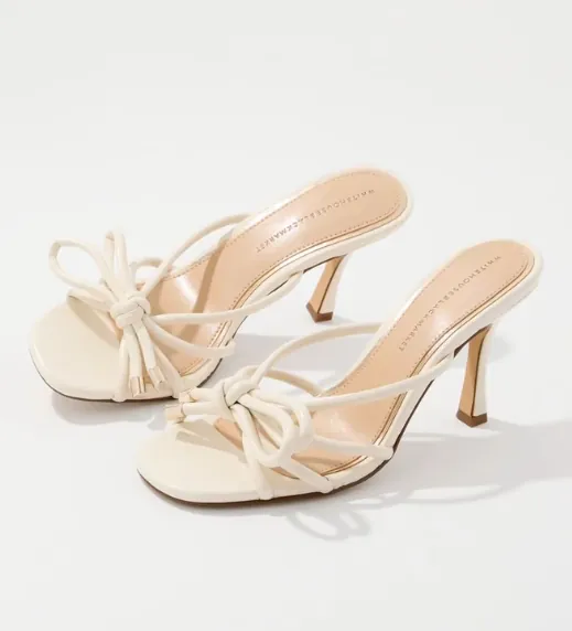 Knotted Bow Strappy Heeled Sandal